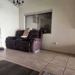 Bbq With 2 Propane Tanks And A Recliner Love Seat