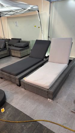 Moving sale!!! Only $125!!  Each Nice SoulWicker Rattan Aluminum Outdoor Patio Poolside Chaise Lounge Chair gray with cup holder. (While supplies last