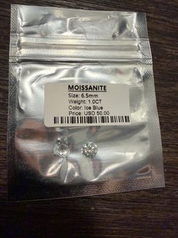 1.0 Carat Ice Blue Moissanite