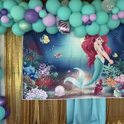 Mermaid Ariel Backdrop 