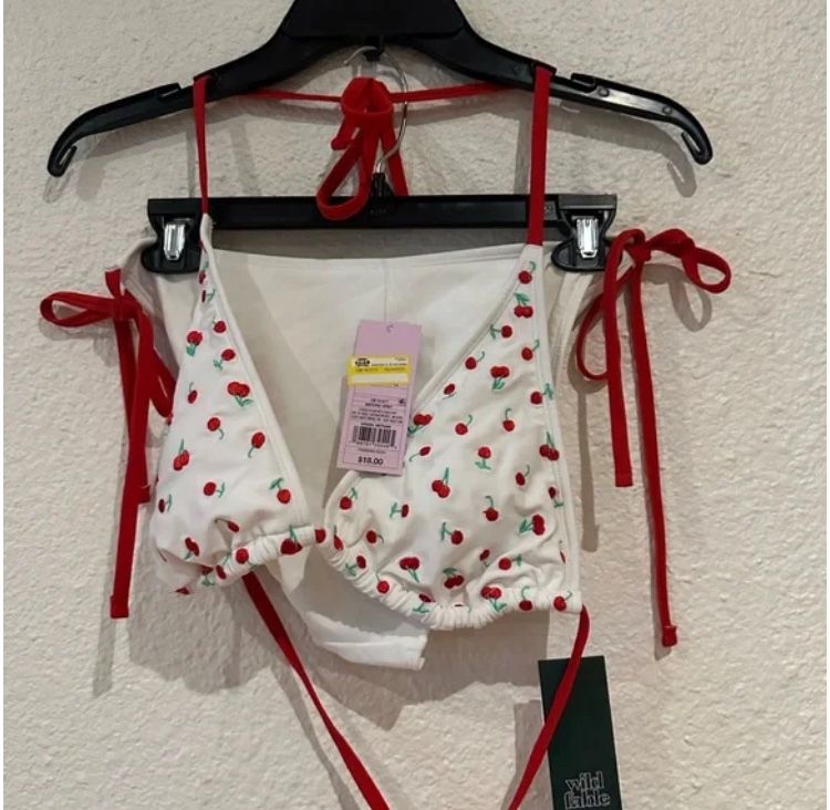 White With Cherry Bikini