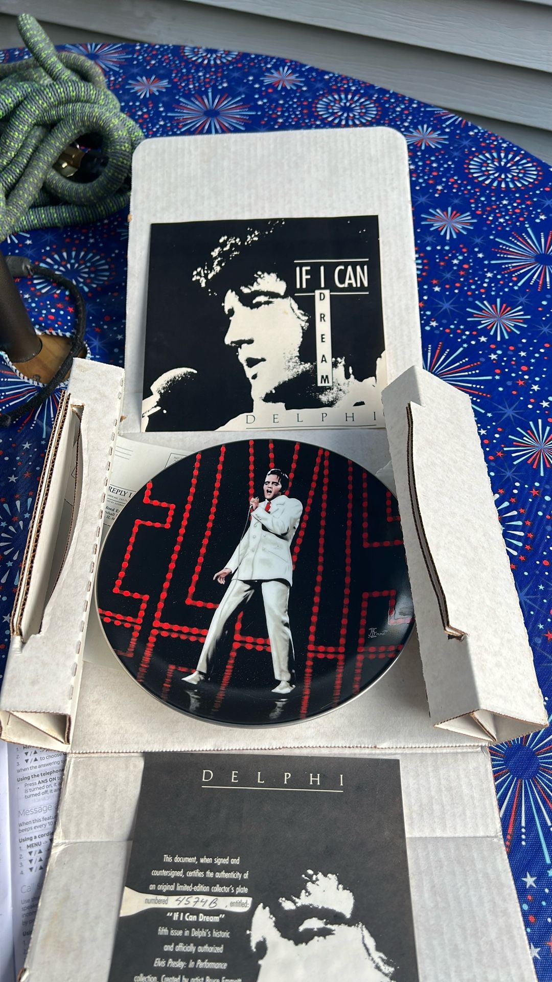 1991 Elvis Presley Plate In Original Box And Paperwork