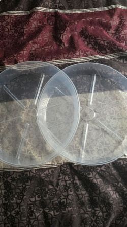 (x2) 12inch clear plastic plant saucers (x2)