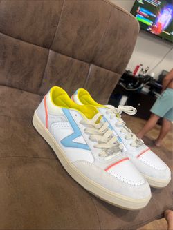 Size 11.5 White Low-Top Sneakers with Colorful Accents