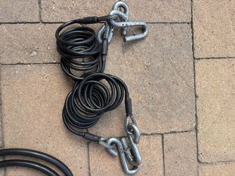 RV Towing Accessories Bundle – Safety Cables, 7-Way Cord & Tabs