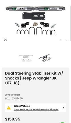 07-18 Jeep Wrangler JK zone off-road dual steering stabilizer kit with shocks (brand new)
