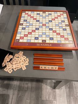 Jumbo Scrabble Giant Deluxe Edition Game with rotating board - all PCs there in Excellent Condition