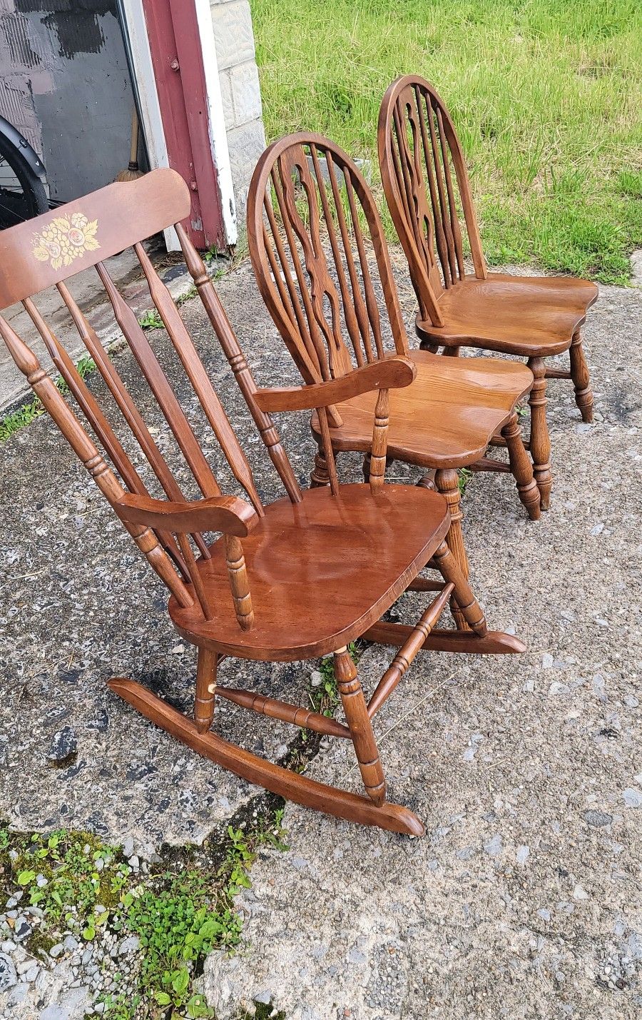 3 Wood Chairs