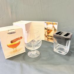 Brookstone & Corkcicle Cigar Holder Whiskey Glass Whiskey Wedge Set