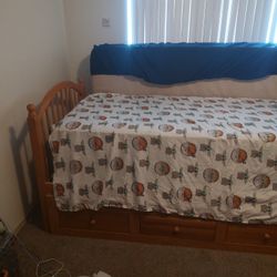 Full Size Bed Frame With Box Spring And Pillow top Matress