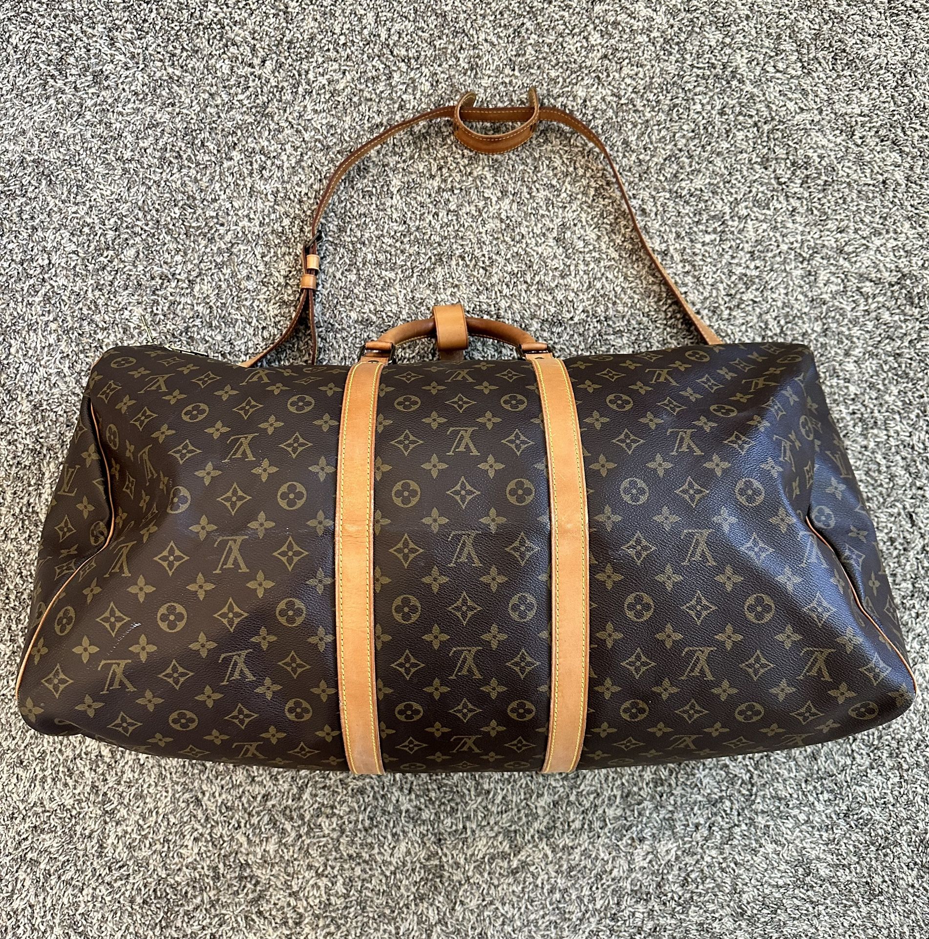 Auth Louis Vuitton Keepall Bandouliere Bag Duffle 55 Brown