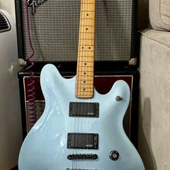 Custom Contemporary Ice Blue Metallic Starcaster Classic Vibe Neck Added Active Pickups 