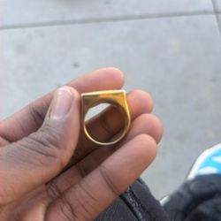 Titanium Gold Plated Last Supper Ring Size 11