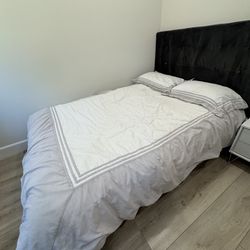 Full size, bedframe, and full-size Sealy mattress