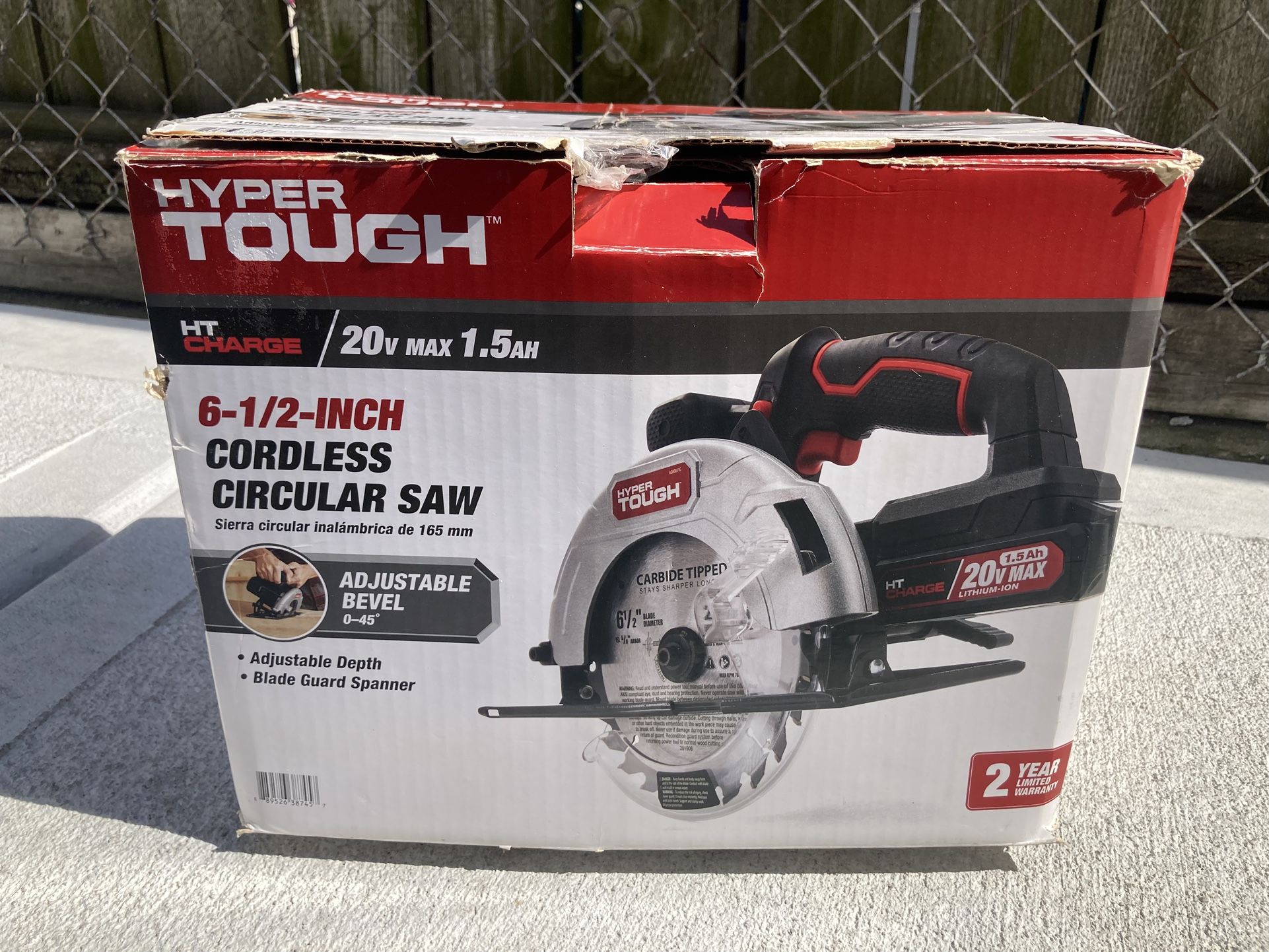Hyper Tough 20V Max Lithium Ion Cordless 6-1/2 Inch Circular Saw with 1.5Ah Lith