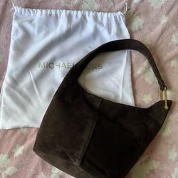Michael Kors Sonny Suede Medium Chocolate Brown Hobo Bag