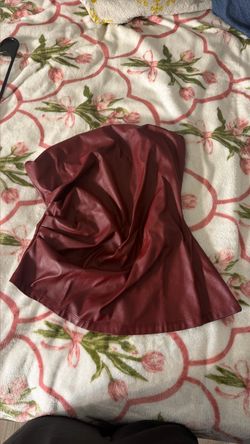 Size medium burgundy latex vertical tube top
