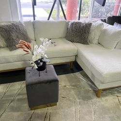 White Modern sectional showroom Sample