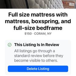 Full Size Mattress With Boxspring And Bedframe