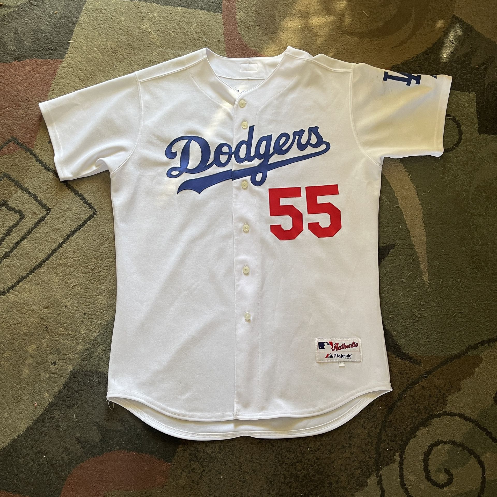 VTG Russell MLB Los Angeles Dodgers Russell Martin Signed White Jersey Size 48