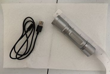 Defiant LED Flashlight with USB Charging Cable