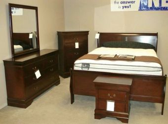 NEW QUEEN SIZE 5 PIECE BEDROOM FURNITURE, SET WITH DRESSER, MIRROR, NIGHTSTAND CHEST WITHOUT MATTRESS, ORDER HERE, FREE DELIVERY