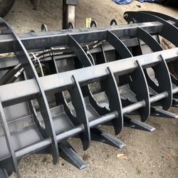 New 72 inch skid steer root rake grapple bucket