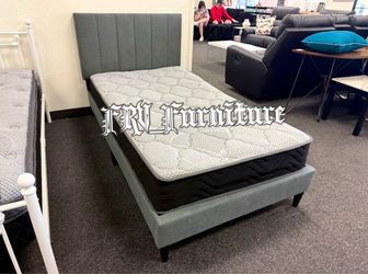 New twin bed frame with mattress