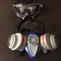 Uvex Safety Goggles and MSA Respirator