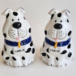 Spotted Dog Puppy Ceramic Salt & Pepper Shakers Set