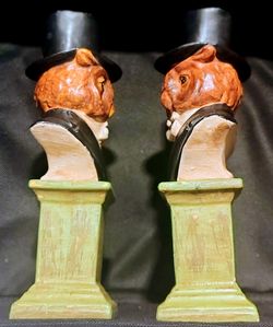Vintage Dapper Owl Bookends - Pair - Dark Academia Decor