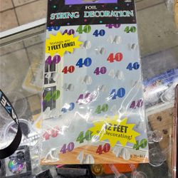 Foil String Decoration 40 Year Old