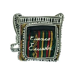 Ecuadorian Cross Body Mini Purse, Traditional Andean Woven Textile, Cellphone Tote, Shoulder Passport Bag