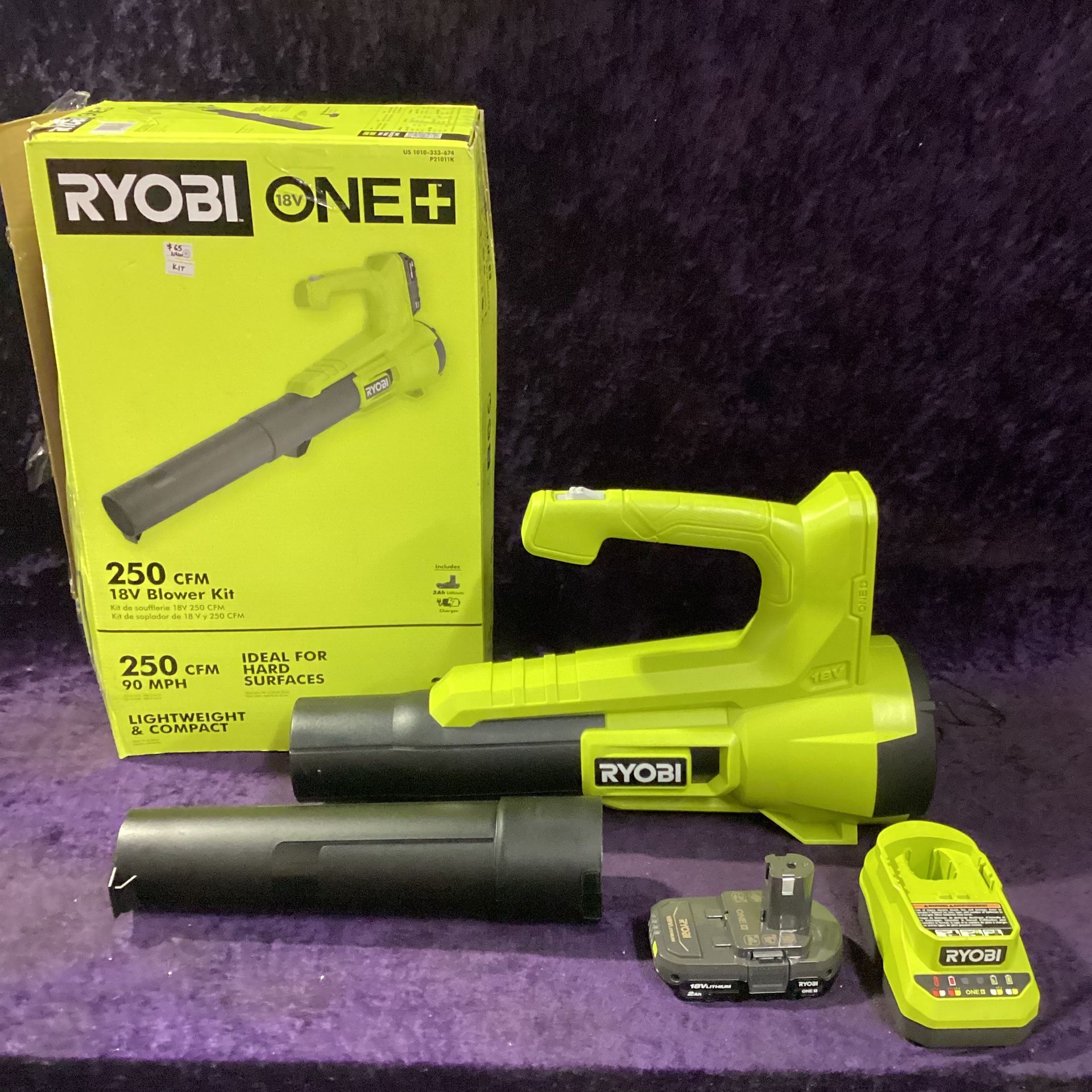 🧰🛠RYOBI ONE+ 18V 90MPH/250CFM Cordless Leaf Blower/Sweeper w/2.0 Batt & Charger-NEW!-$65!🧰ðŸ›