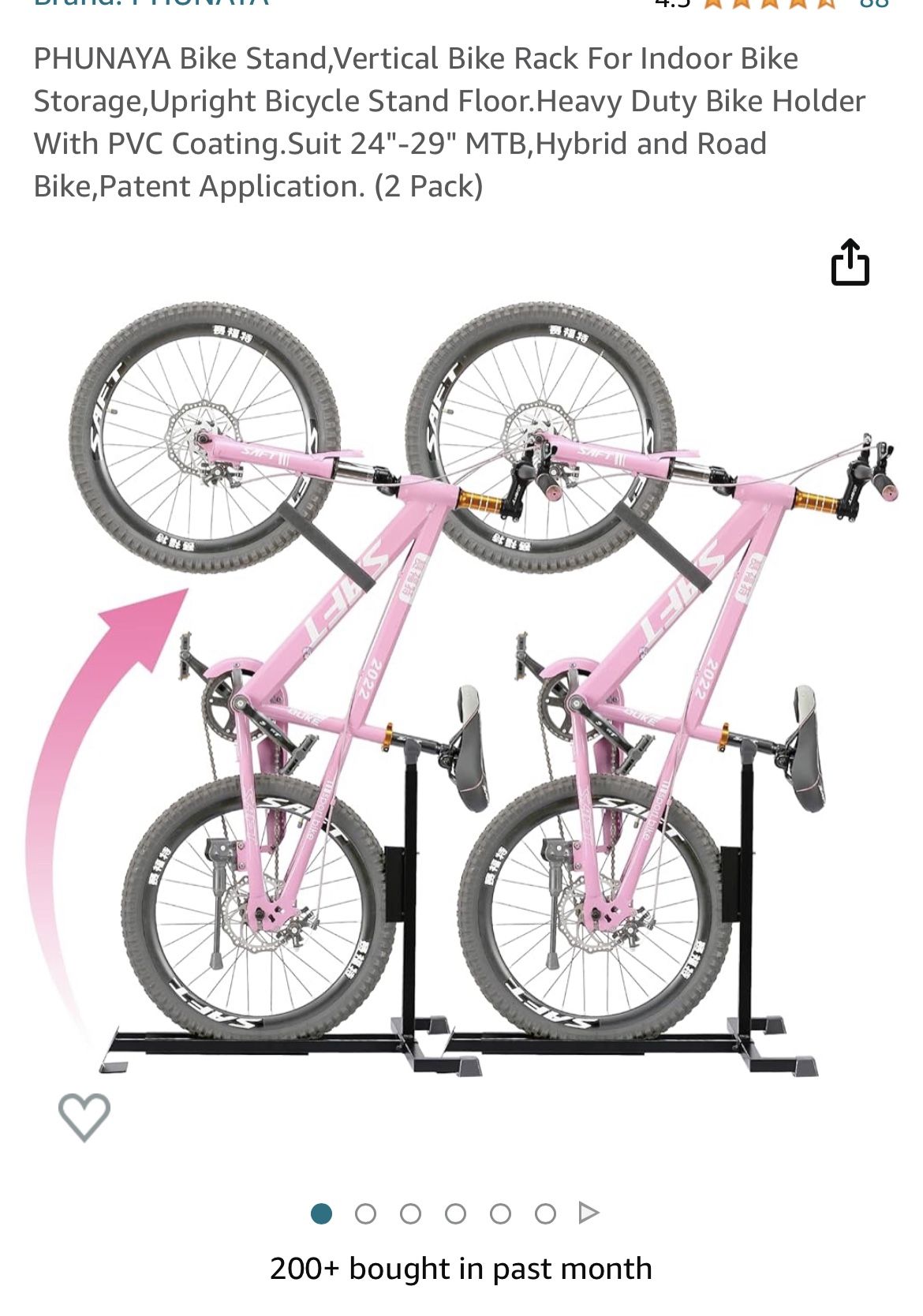 PHUNAYA Bike Stand Vertical Bike Rack For Indoor Bike Storage Upright Bicycle Stand Floor.Heavy Duty Bike Holder With PVC Coating.Suit 24 29 MTB Hyb for Sale in Long Beach CA OfferUp