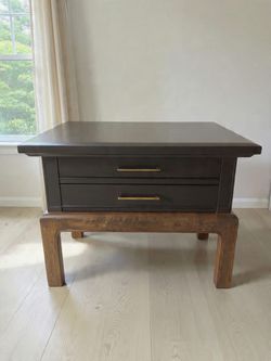 Modern Wood Side Table With Drawers