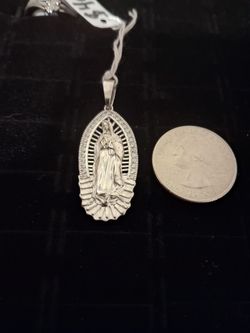 Virgen de Guadalupe Pendant 925 Silver Brand New
