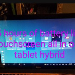 Dell 20 Inch Tablet Hybrid, portable and touch screen can be used with out cords, rechargable , works great nothing wrong with it, windows 10,