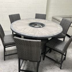 Agio Anderson 7-piece Fire Outdoor Dining Set + FREE DELIVERY 🚚 