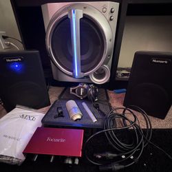 Studio equipment mic /interface/ subwoofer/speaker / headphones