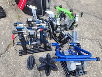 Several bike bicycle trainers trek cycleops etc with a couple of riser blocks all for $60 FIRM