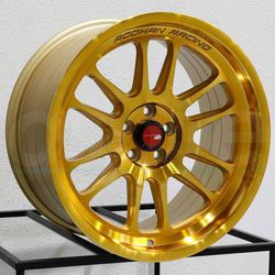 18” new gold rims tires set 5x100 5x114.3