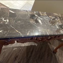 Wooden Table Set With Marble Top