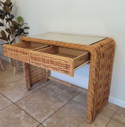 Vintage braided Rattan desk