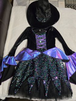 Girls witch Halloween Costume with hat