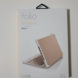 Zagg Bluetooth Hinged Keyboard Folio for iPad Air, 135 degree view angles with Box