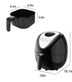 Black Digital Air Fryer with Removable Basket