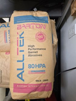 Garnet abrasive 80 hpa Barton Alltek 55-lb bag