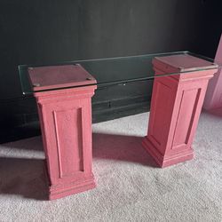 Pink Columns with Glass top