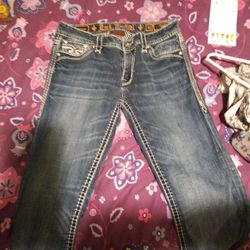 Womens Rock Revival Jeans Size 30 Mid Rise Boot